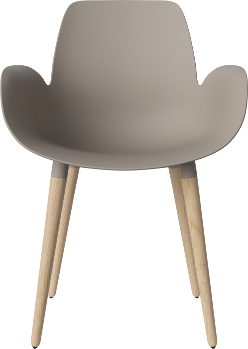Seed Dining Armchair - Poly_Wood Legs_White pigmented oiled oak_Mocca polypropylene 02-327-35_00005.png