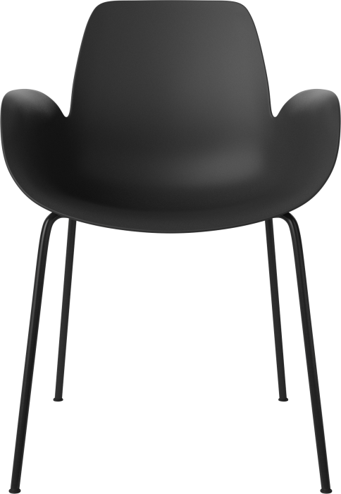 Seed Dining Armchair - Poly_Metal Legs_Black lacquered steel_Black polypropylene 02-327-36_00006.png