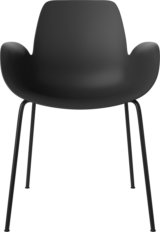 Seed Dining Armchair - Poly_Metal Legs_Black lacquered steel_Black polypropylene 02-327-36_00006.png