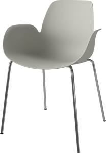 BOLIA krzesło z podłokietnikami SEED szare / stal chromowana