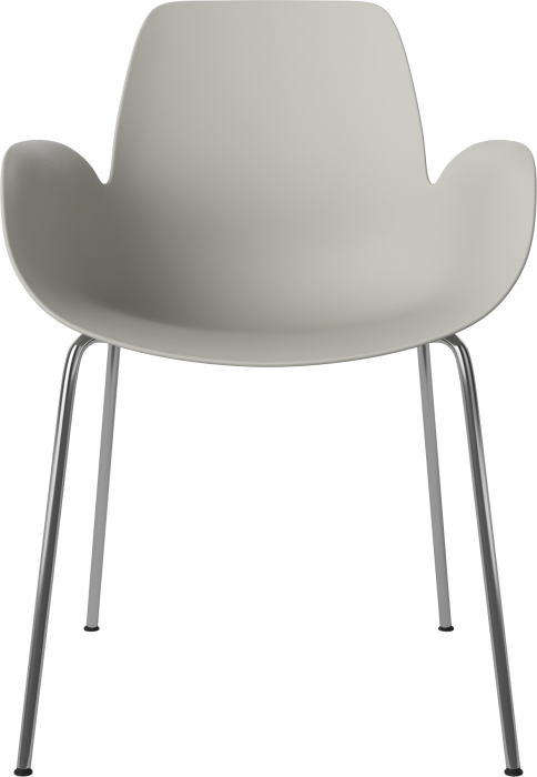 Seed Dining Armchair - Poly_Metal Legs_Chrome plated steel_Grey polypropylene 02-327-36_00004.png