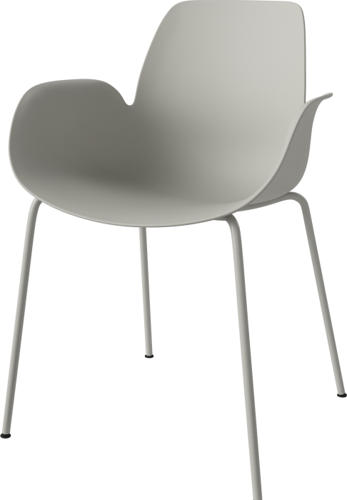 Seed Dining Armchair - Poly_Metal Legs_Grey lacquered steel_Grey polypropylene 02-327-36_00007_angle.png