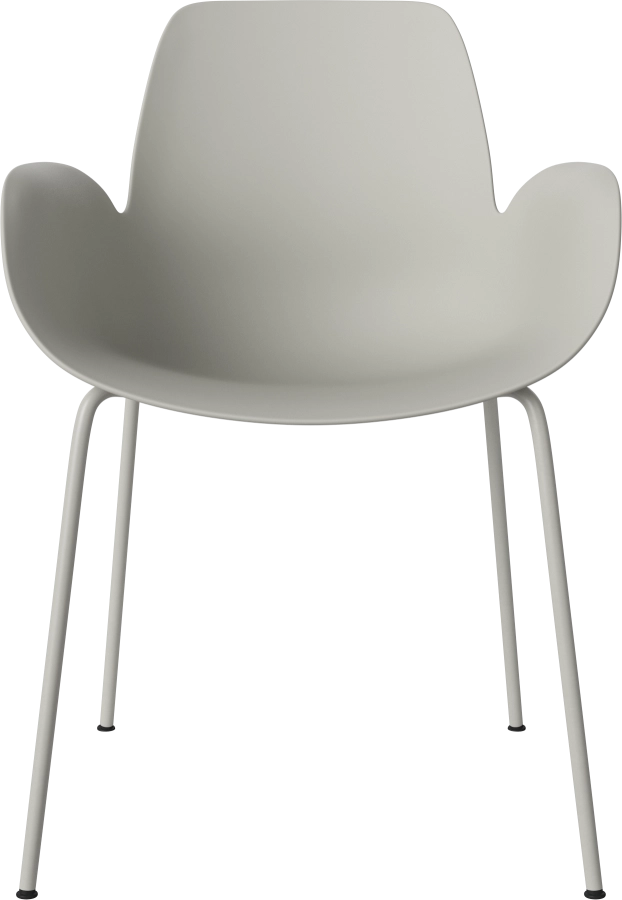 Seed Dining Armchair - Poly_Metal Legs_Grey lacquered steel_Grey polypropylene 02-327-36_00007.png