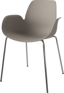 BOLIA krzesło z podłokietnikami SEED mokka / stal chromowana
