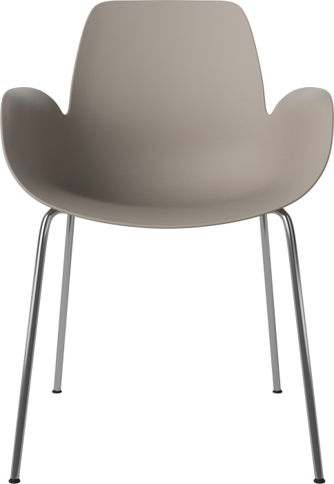 Seed Dining Armchair - Poly_Metal Legs_Chrome plated steel_Mocca polypropylene 02-327-36_00002.png