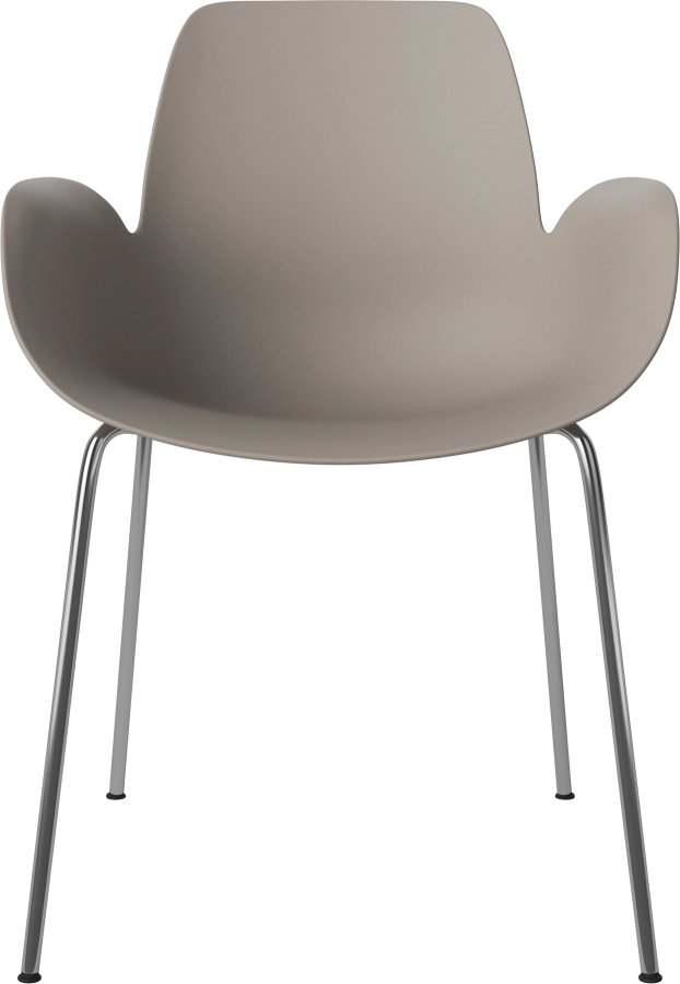 Seed Dining Armchair - Poly_Metal Legs_Chrome plated steel_Mocca polypropylene 02-327-36_00002.png