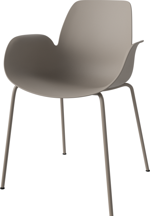 Seed Dining Armchair - Poly_Metal Legs_Mocca lacquered steel_Mocca polypropylene 02-327-36_00005_angle.png