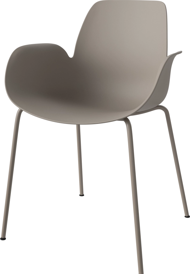 Seed Dining Armchair - Poly_Metal Legs_Mocca lacquered steel_Mocca polypropylene 02-327-36_00005_angle.png