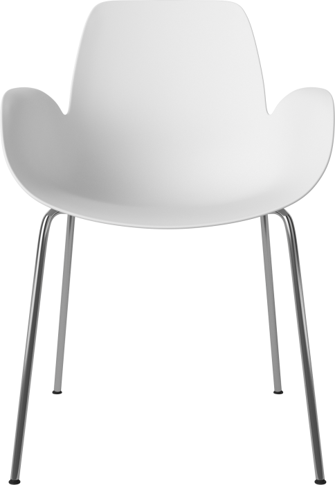 Seed Dining Armchair - Poly_Metal Legs_Chrome plated steel_White polypropylene 02-327-36_00003.png