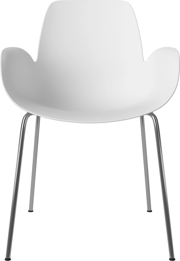 Seed Dining Armchair - Poly_Metal Legs_Chrome plated steel_White polypropylene 02-327-36_00003.png