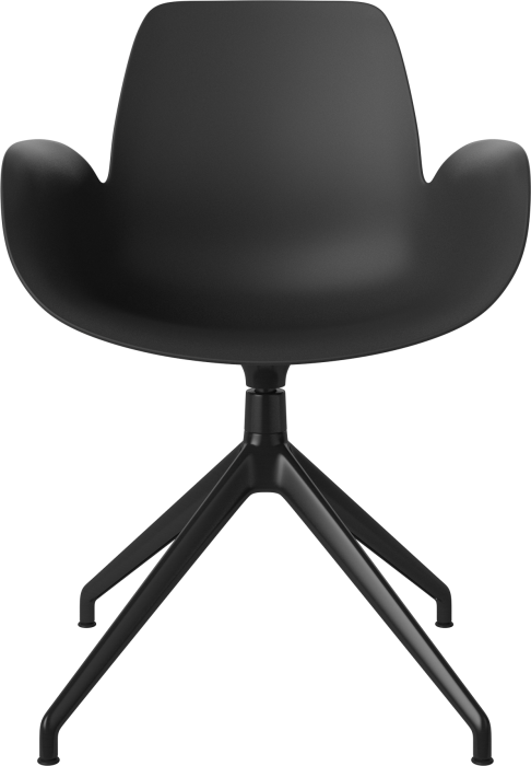 Seed Dining Armchair - Poly_4 Starbase with Gliders_Black lacquered steel_Black polypropylene 02-327-40_00006.png
