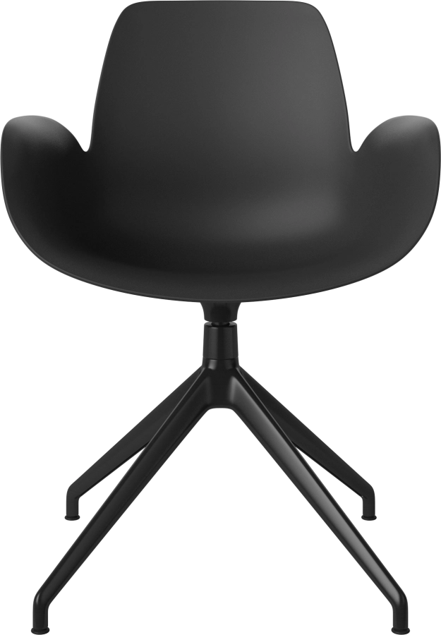 Seed Dining Armchair - Poly_4 Starbase with Gliders_Black lacquered steel_Black polypropylene 02-327-40_00006.png