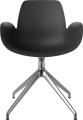 Seed Dining Armchair - Poly_4 Starbase with Gliders_Chrome plated steel_Black polypropylene 02-327-40_00001.png