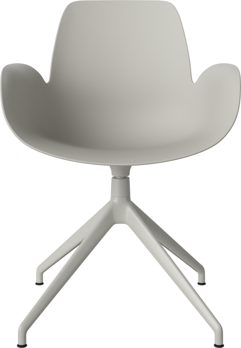 Seed Dining Armchair - Poly_4 Starbase with Gliders_Grey lacquered steel_Grey polypropylene 02-327-40_00007.png