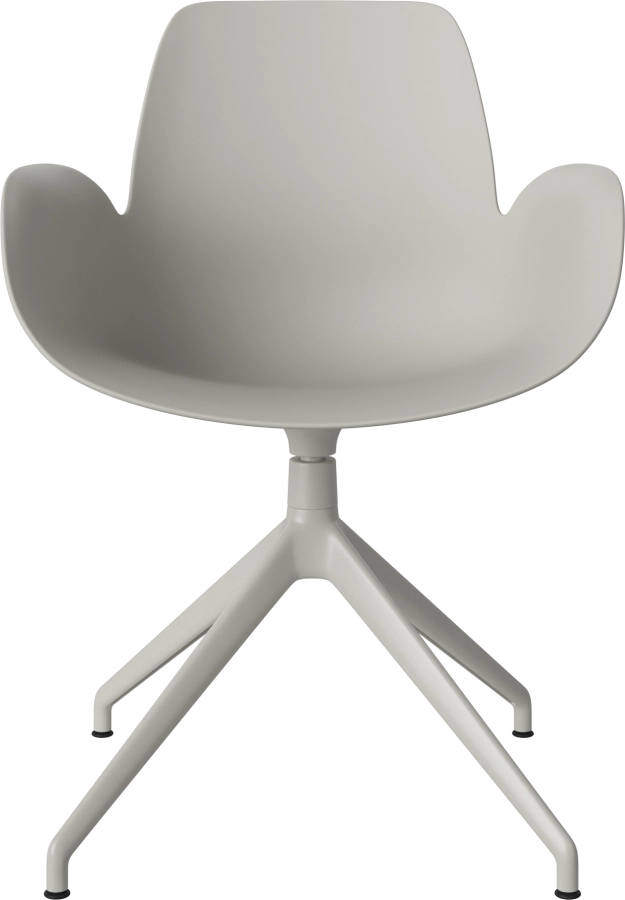 Seed Dining Armchair - Poly_4 Starbase with Gliders_Grey lacquered steel_Grey polypropylene 02-327-40_00007.png