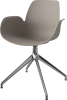 Seed Dining Armchair - Poly_4 Starbase with Gliders_Chrome plated steel_Mocca polypropylene 02-327-40_00002_angle.png