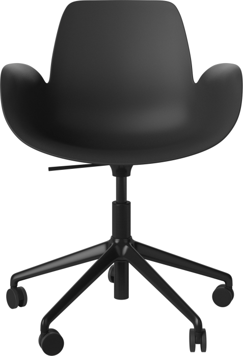 Seed Dining Armchair - Poly_5 Starbase with Wheels_Black lacquered steel_Black polypropylene 02-327-45_00005.png