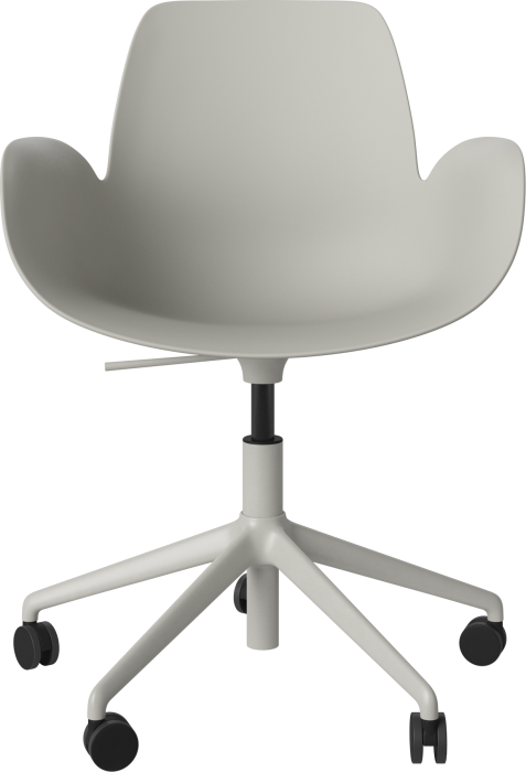 Seed Dining Armchair - Poly_5 Starbase with Wheels_Grey lacquered steel_Grey polypropylene 02-327-45_00006.png