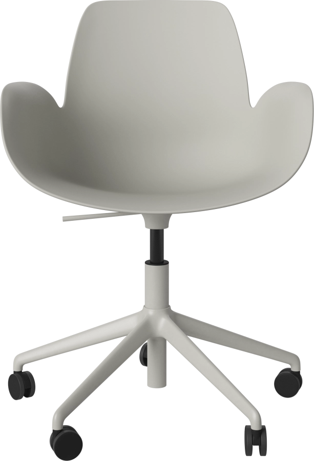 Seed Dining Armchair - Poly_5 Starbase with Wheels_Grey lacquered steel_Grey polypropylene 02-327-45_00006.png