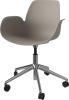 Seed Dining Armchair - Poly_5 Starbase with Wheels_Chrome plated steel_Mocca polypropylene 02-327-45_00002_angle.png