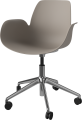 Seed Dining Armchair - Poly_5 Starbase with Wheels_Chrome plated steel_Mocca polypropylene 02-327-45_00002_angle.png