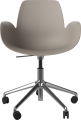 Seed Dining Armchair - Poly_5 Starbase with Wheels_Chrome plated steel_Mocca polypropylene 02-327-45_00002.png