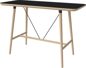 BOLIA stół barowy SEED 160 x 70 czarny laminat / czarne wsporniki
