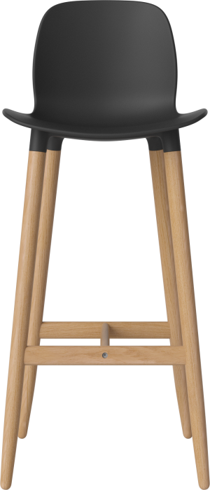 Seed High Chair H76 - Poly_Wood Legs_Oiled oak_Black polypropylene 02-327-86_00001.png