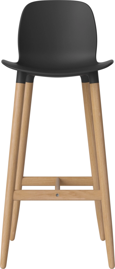 Seed High Chair H76 - Poly_Wood Legs_Oiled oak_Black polypropylene 02-327-86_00001.png