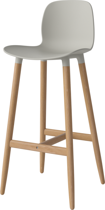 Seed High Chair H76 - Poly_Wood Legs_Oiled oak_Grey polypropylene 02-327-86_00004_angle.png