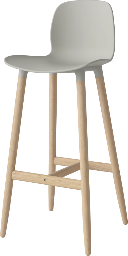 Seed High Chair H76 - Poly_Wood Legs_White pigmented oiled oak_Grey polypropylene 02-327-86_00008_angle.png
