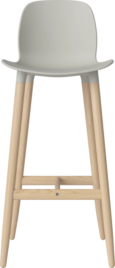 Seed High Chair H76 - Poly_Wood Legs_White pigmented oiled oak_Grey polypropylene 02-327-86_00008.png