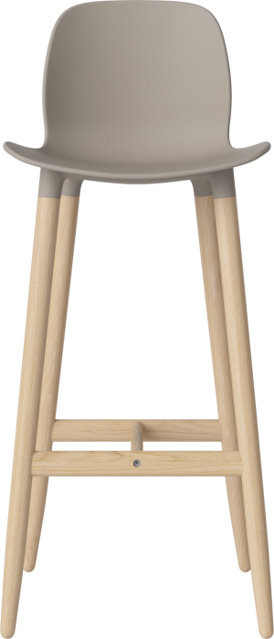 Seed High Chair H76 - Poly_Wood Legs_White pigmented oiled oak_Mocca polypropylene 02-327-86_00005.png