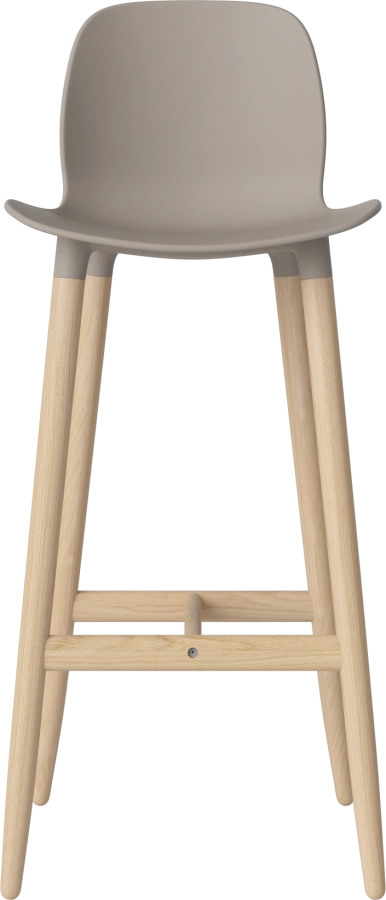 Seed High Chair H76 - Poly_Wood Legs_White pigmented oiled oak_Mocca polypropylene 02-327-86_00005.png