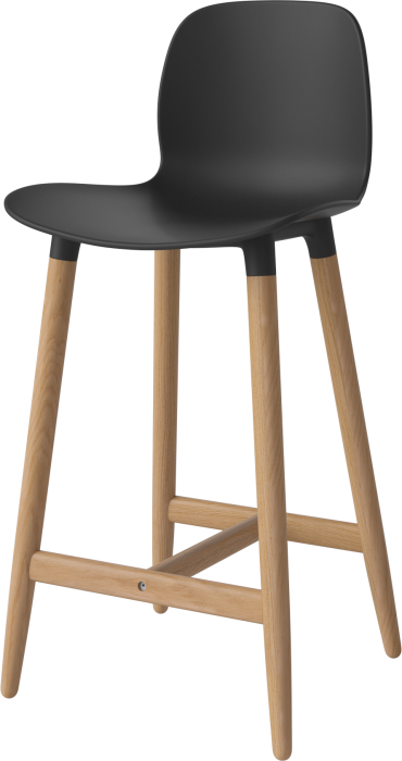 Seed High Chair H66 - Poly_Wood Legs_Oiled oak_Black polypropylene 02-327-85_00001_angle.png