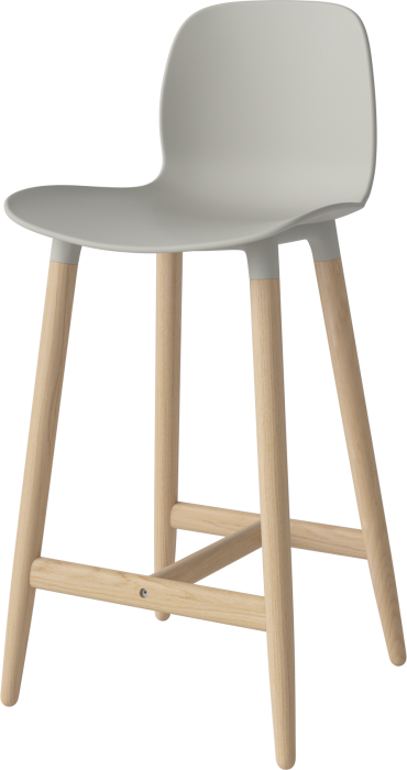 Seed High Chair H66 - Poly_Wood Legs_White pigmented oiled oak_Grey polypropylene 02-327-85_00008_angle.png