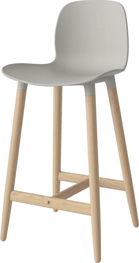 Seed High Chair H66 - Poly_Wood Legs_White pigmented oiled oak_Grey polypropylene 02-327-85_00008_angle.png