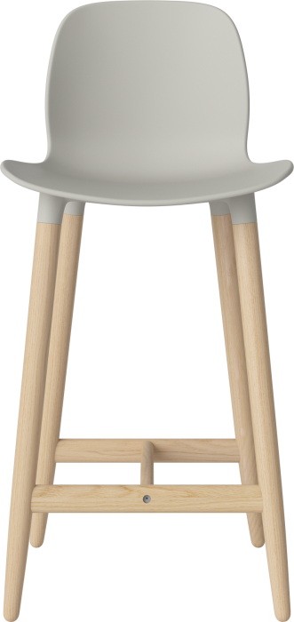Seed High Chair H66 - Poly_Wood Legs_White pigmented oiled oak_Grey polypropylene 02-327-85_00008.png