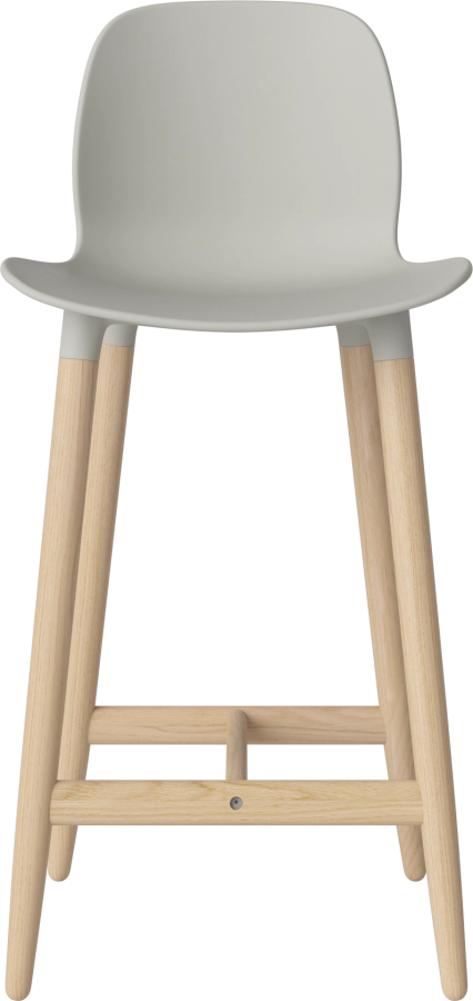Seed High Chair H66 - Poly_Wood Legs_White pigmented oiled oak_Grey polypropylene 02-327-85_00008.png