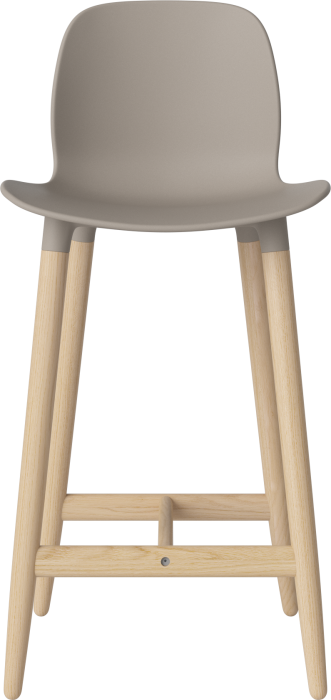 Seed High Chair H66 - Poly_Wood Legs_White pigmented oiled oak_Mocca polypropylene 02-327-85_00005.png