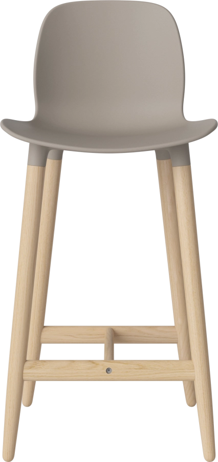 Seed High Chair H66 - Poly_Wood Legs_White pigmented oiled oak_Mocca polypropylene 02-327-85_00005.png