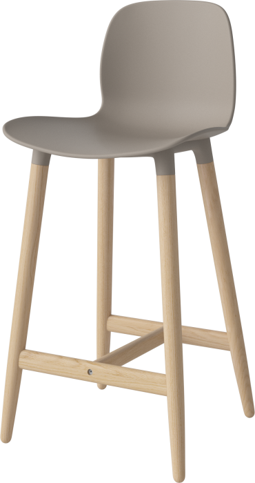Seed High Chair H66 - Poly_Wood Legs_White pigmented oiled oak_Mocca polypropylene 02-327-85_00005_angle.png