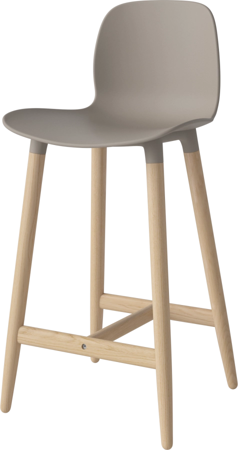 Seed High Chair H66 - Poly_Wood Legs_White pigmented oiled oak_Mocca polypropylene 02-327-85_00005_angle.png