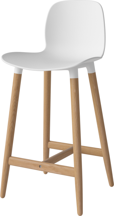 Seed High Chair H66 - Poly_Wood Legs_Oiled oak_White polypropylene 02-327-85_00003_angle.png