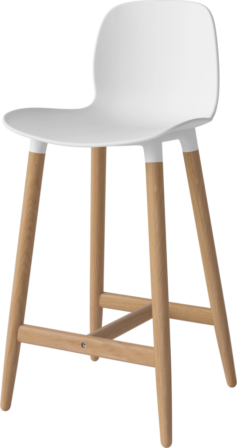 Seed High Chair H66 - Poly_Wood Legs_Oiled oak_White polypropylene 02-327-85_00003_angle.png