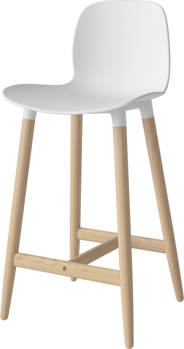 Seed High Chair H66 - Poly_Wood Legs_White pigmented oiled oak_White polypropylene 02-327-85_00007_angle.png