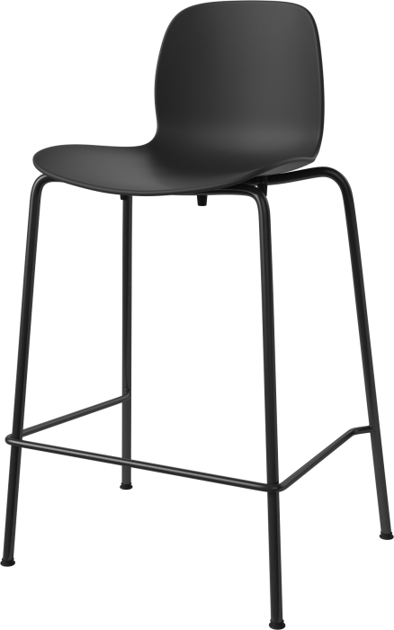 Seed High Chair H66 cm - Poly_Metal Legs_Black lacquered steel_Black polypropylene 02-327-80_00006_angle.png
