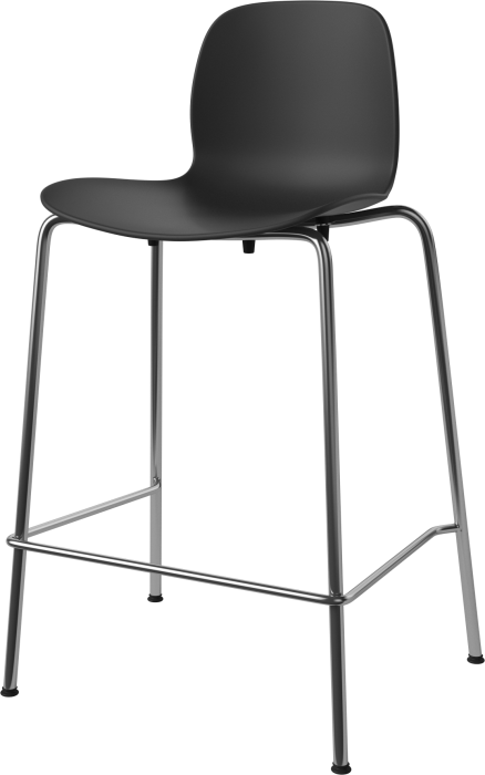 Seed High Chair H66 cm - Poly_Metal Legs_Chrome plated steel_Black polypropylene 02-327-80_00001_angle.png