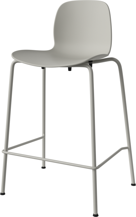 Seed High Chair H66 cm - Poly_Metal Legs_Grey lacquered steel_Grey polypropylene 02-327-80_00007_angle.png
