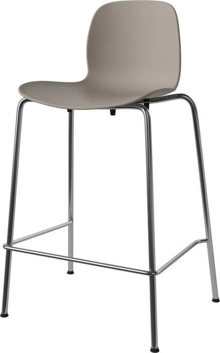 Seed High Chair H66 cm - Poly_Metal Legs_Chrome plated steel_Mocca polypropylene 02-327-80_00002_angle.png